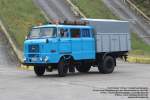 IFA W 50 L/BTP 4x2 Bautruppfahrzeug der Deutschen Post der DDR, blau, Kurzpritsche mit erh�hten Bordw�nden - Hersteller IFA W50 L/BTP: VEB IFA-Automobilwerk Ludwigsfelde, VEB KWD Karosseriewerk