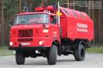 IFA W 50 LA LAK II, Kofferfahrzeug rot, leicht absetzbarer Koffer, fahrbare Feuerwehr Einsatzleitstelle der Berufsfeuerwehr Frankfurt/Oder - FF-2513 - Hersteller IFA W50: VEB IFA-Automobilwerk