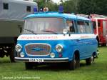 Krankentransportwagen KTW des Bergunfalldienstes des Deutschen Roten Kreuzes der DDR, Bezirk Dresden auf Basis des Barkas B 1000 - fotografiert am 12.06.2010 in Leipzig/ Jahnallee zur Interschutz 2010